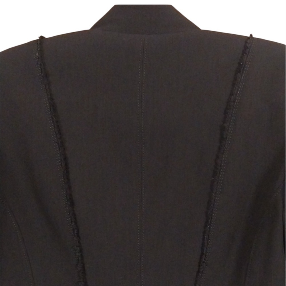 🖤EUC•WHBM Black Raw Edge Moto Jacket with silver zippers. Size 8. - Picture 8 of 11